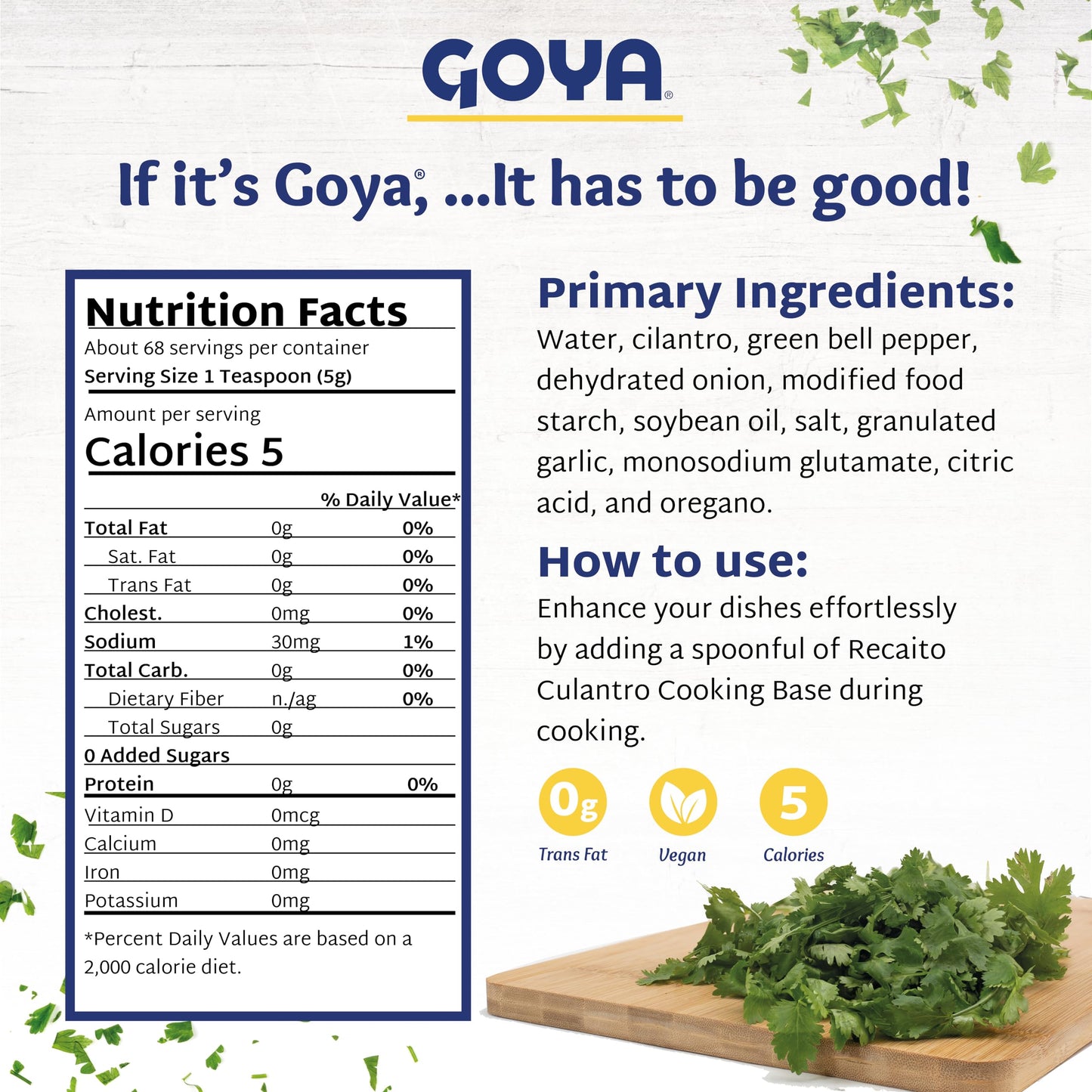 Goya Recaito Culantro Cooking Base 12oz (Pack of 02)