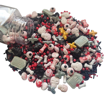 1 Bottle Edible Bloody Eyeball and Bones Mixing Sprinkles 3.53oz/ 100g | Edible Cake Cupcake Sprinkles for Decorating | Cookie a