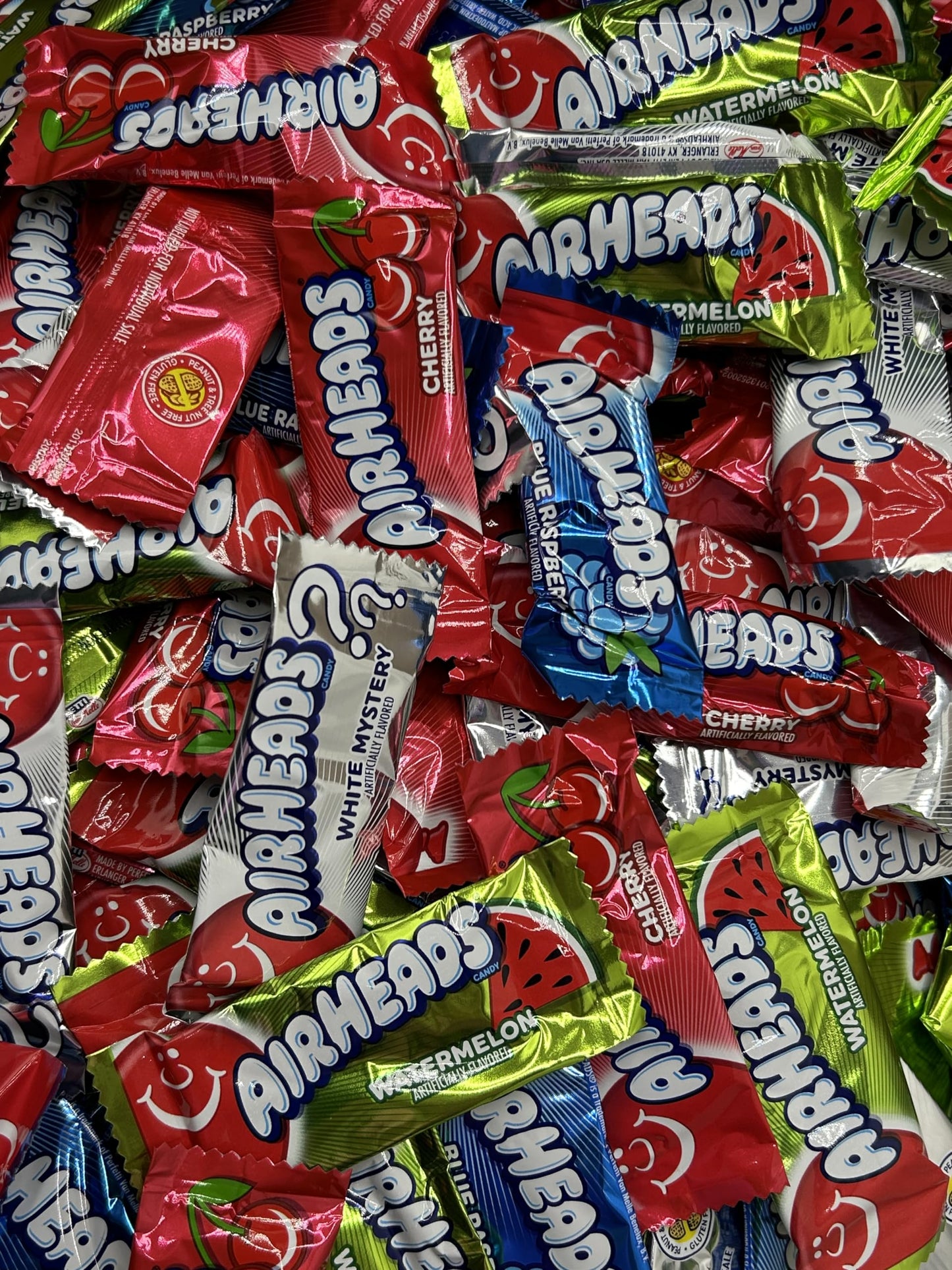 Airheads Mini Bars 5 Pounds Approx 175 Pieces - Individually Wrapped - Assorted Fruit Flavored Cherry - Mystery Flavor & Waterme