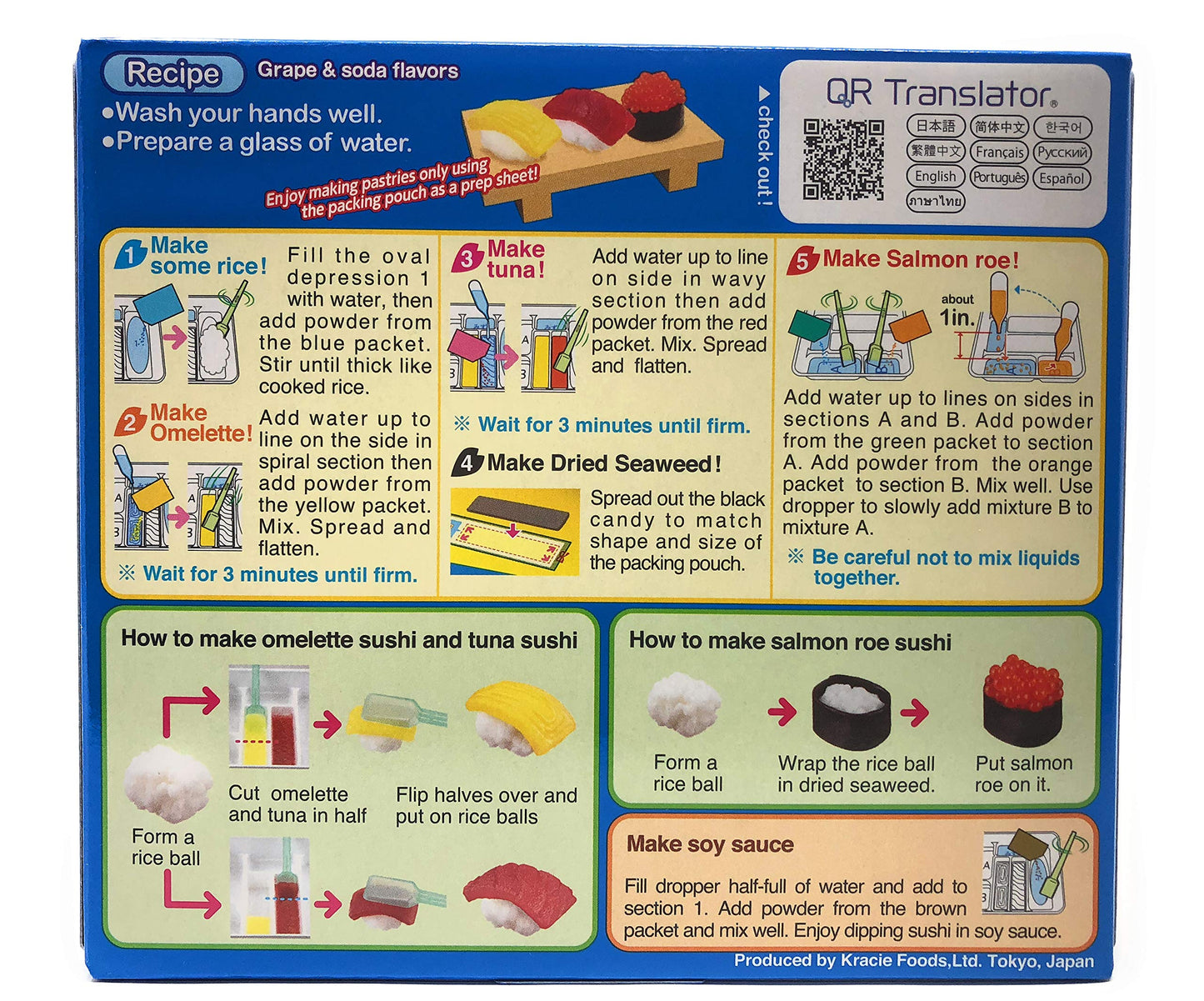Popin’ Cookin Diy Candy Kit (8 Pack Varieties) - Tanoshii Bento, Ramen And Waffle, Cakes, Sushi And Donuts, Hamburger, And Kawaii Gummy Land In Fusion Select Gift Box