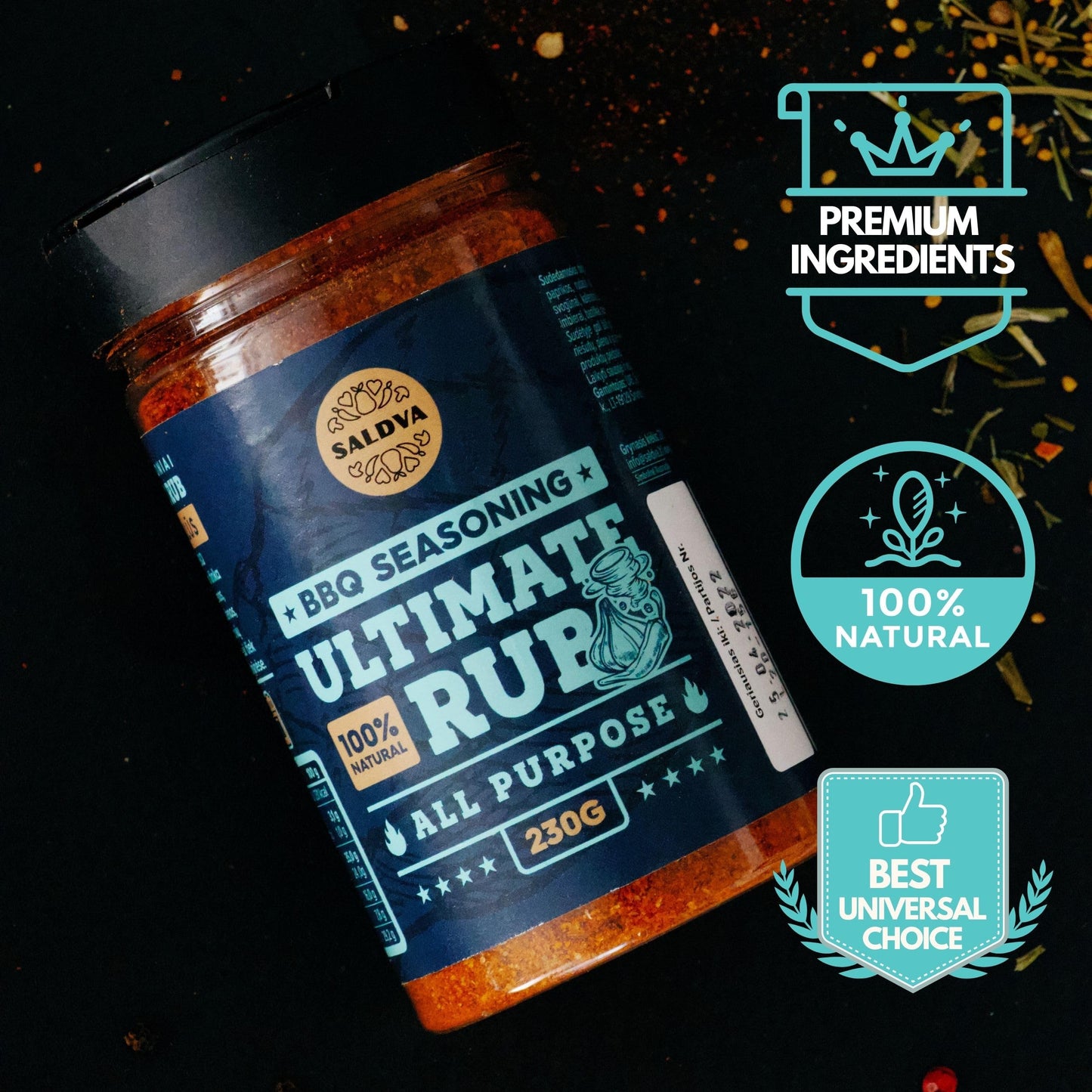 Ultimate Rub BBQ All Purpose Seasoning - 100% Natural and Universal Seasoning - Flavourful All-Round Blend of Spices for Amazing