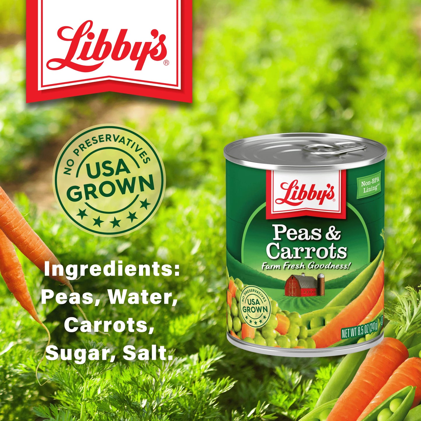 Libby'S Peas & Carrots | Deliciously Sweet, Vibrantly Orange Diced Carrots & Succulent Green Sweet Peas | Grown & Made In Usa |