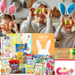 Easter Snack Yellow Box (42 Count) Filled With Snacks, Cookies, Peelable Gummies, Marshmallow Gummies, Bunny And More, Great Pac
