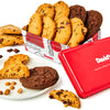 Davids Cookies Sweet Sampler Assorted Fresh Baked Cookies Tin - 8 Count | Chocolate Chunk, Peanut Butter Chip, Double Chocolate 