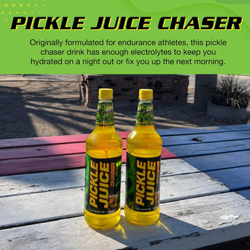 Pickle Juice Chaser 1 Liter Bottles - For Pickle Backs - Electrolyte Juice For Day & Night Time Cramp Relief - 6 Pack