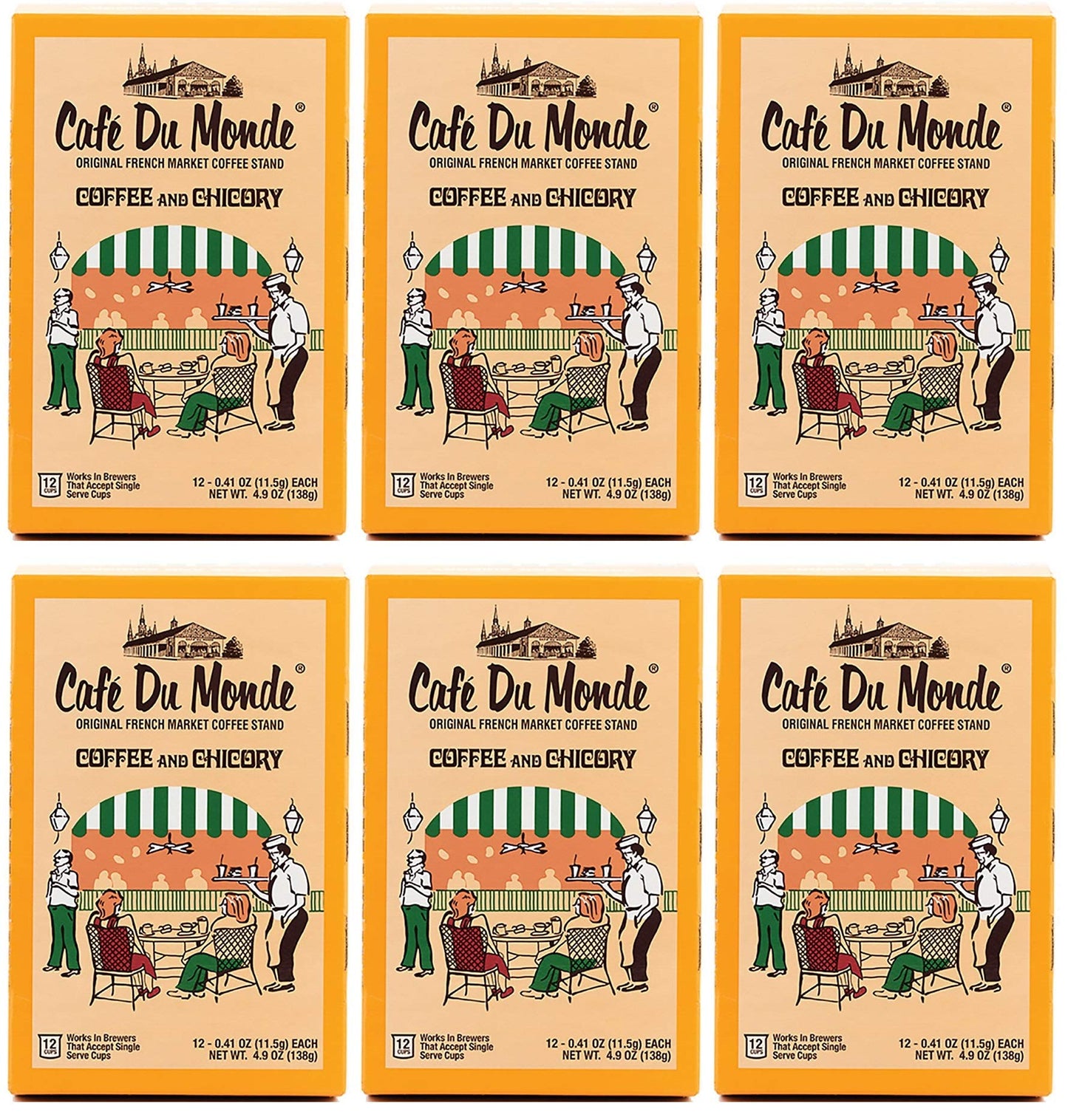 Cafe Du Monde Dark Roast Pods Coffee And Chicory Single Serve Cups (72 Count)