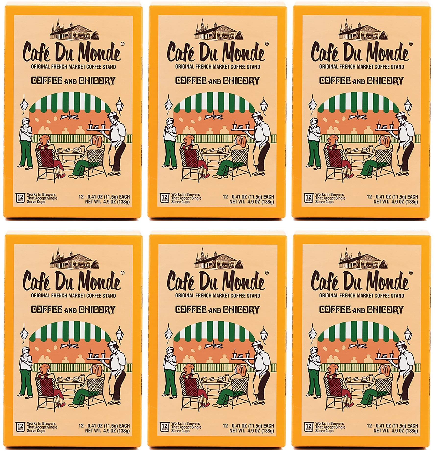 Cafe Du Monde Dark Roast Pods Coffee And Chicory Single Serve Cups (72 Count)