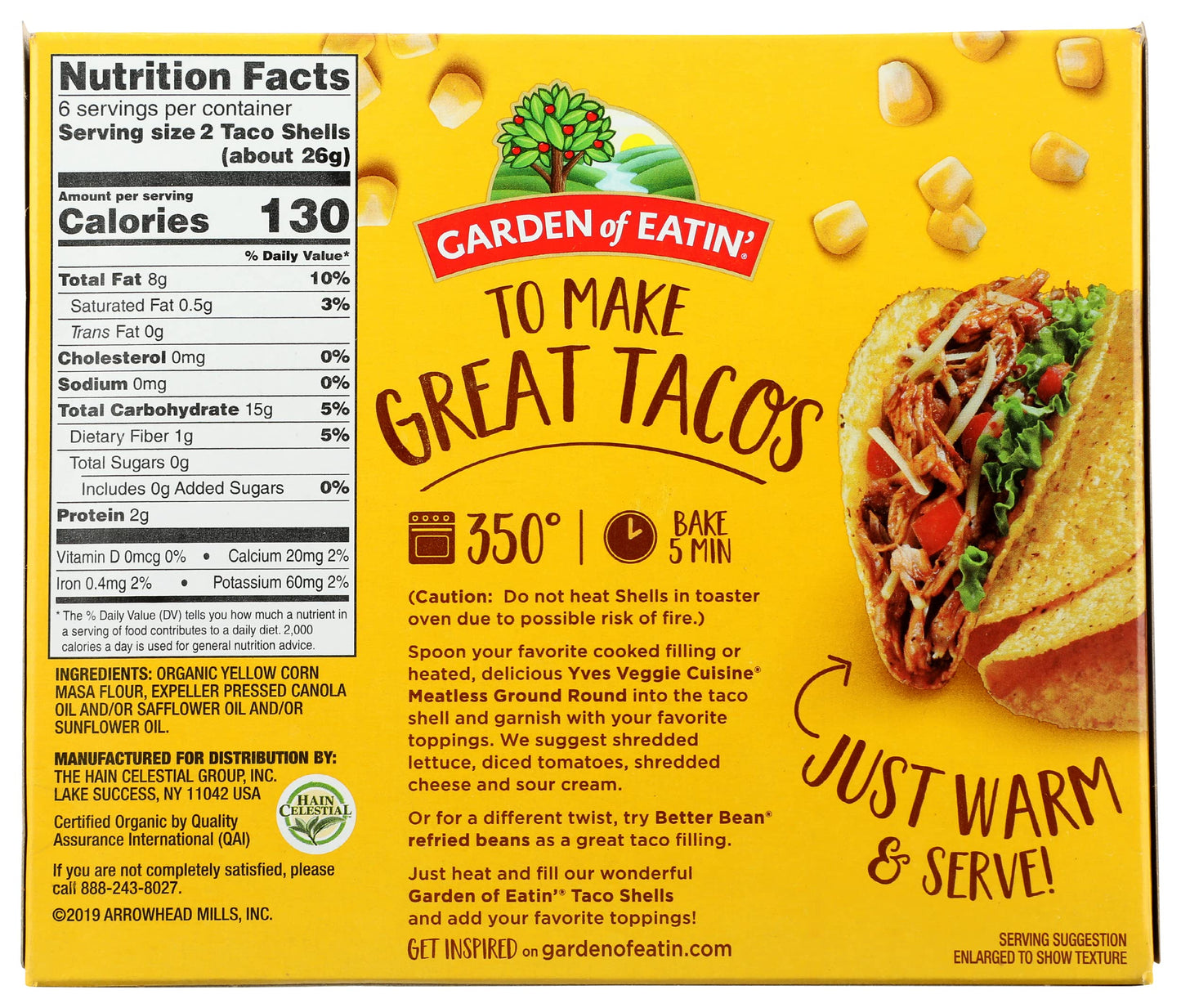 Garden of Eatin', Taco Shells, Yellow Corn, 5.5 oz