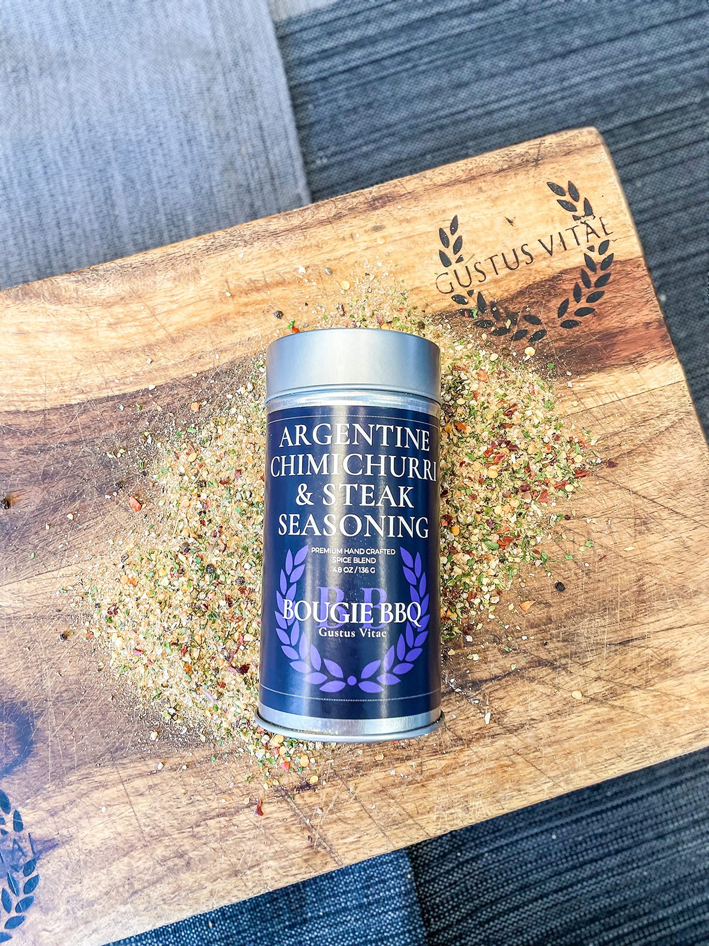 Gustus Vitae Argentine Chimichurri & Steak Seasoning, All Natural, 4.8 oz, Bold & Bright, Gourmet Artisan Spice Blend