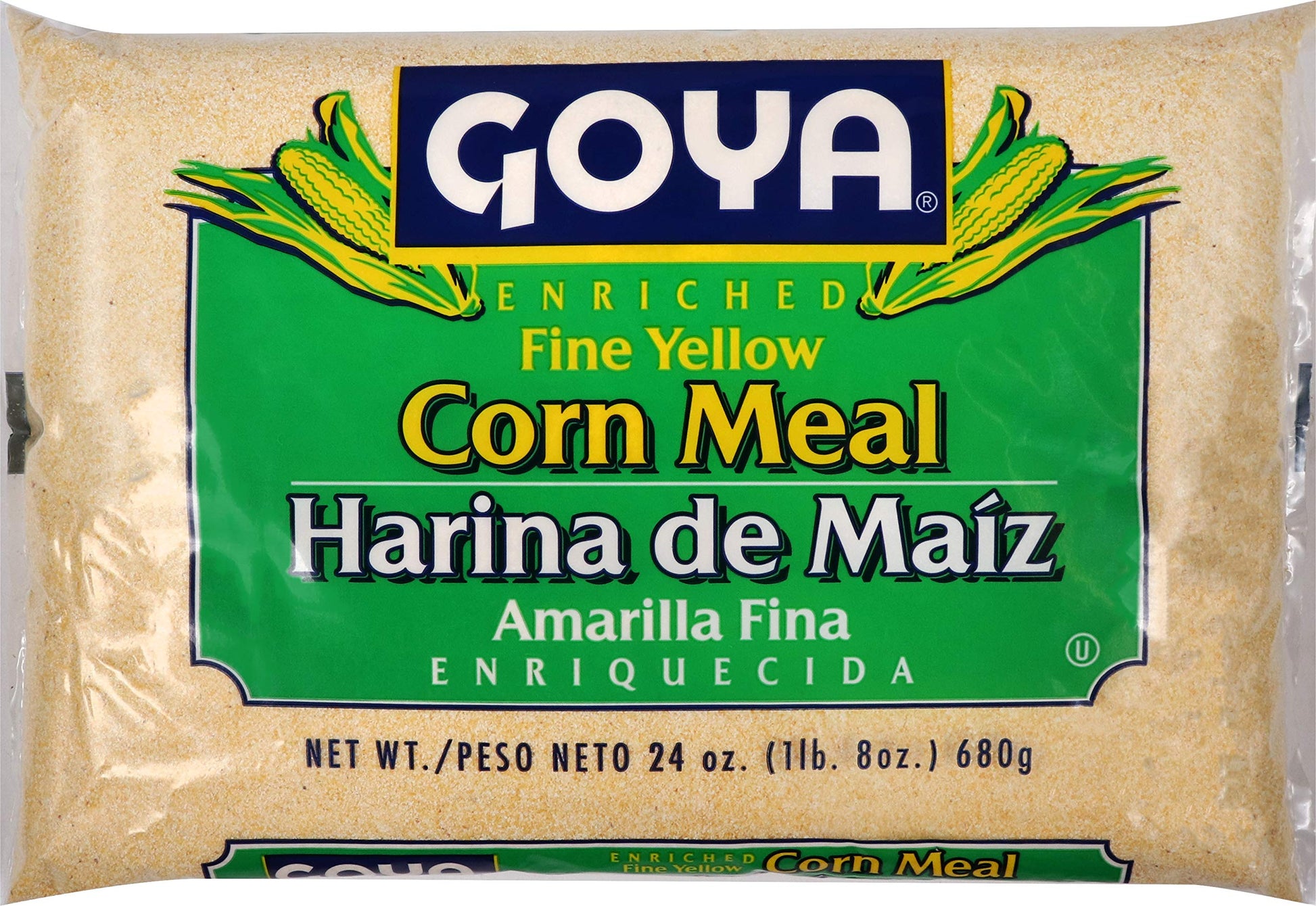 Goya Fine Yellow Corn Meal, 24 Ounce, Pack of 2 - Ideal for Cooking and Baking