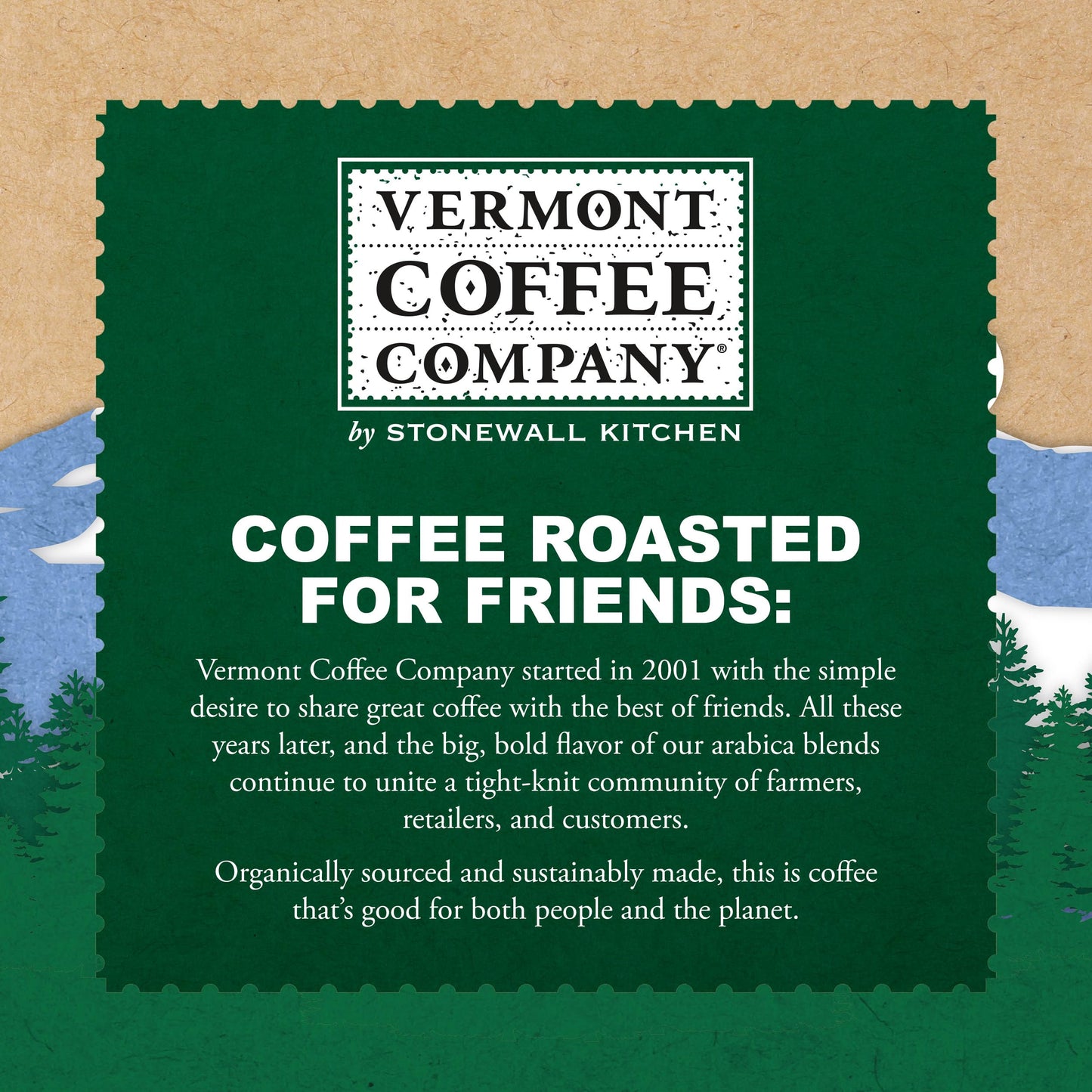 Vermont Coffee Company  Organic Dark Roast Coffee  K-Cup Single-Serve Compostable Coffee Pods  10CT  Made in the USA
