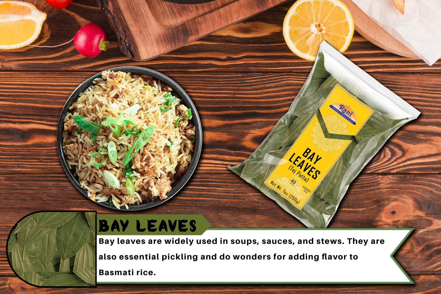 Rani Bay Leaf (Leaves) Whole Spice Hand Selected Extra Large 7Oz (200G) ~ All Natural | Gluten Friendly | Non-Gmo | Kosher | Vegan | Indian Origin (Tej Patta)