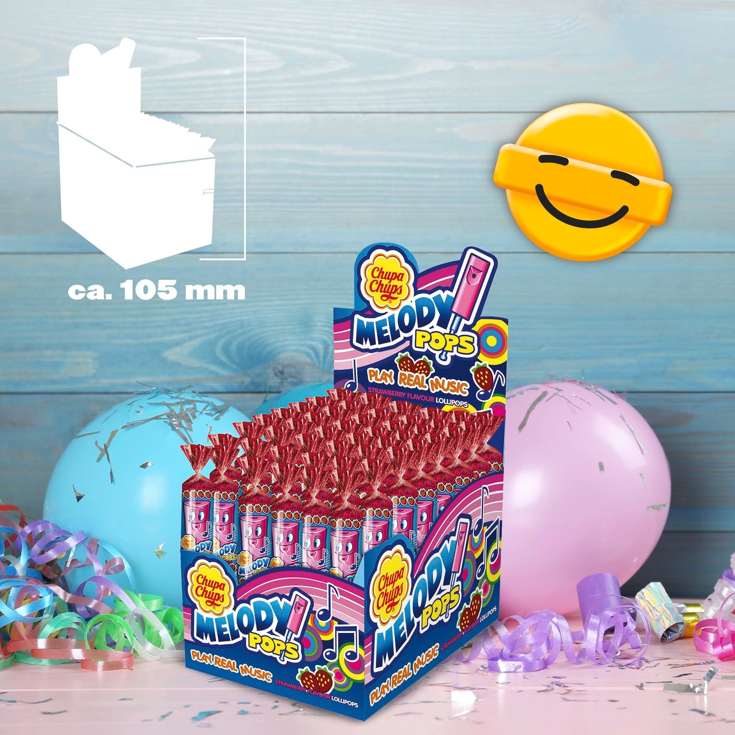 Chupa Chups' Melody Pops - Strawberry 48 Pack/720G