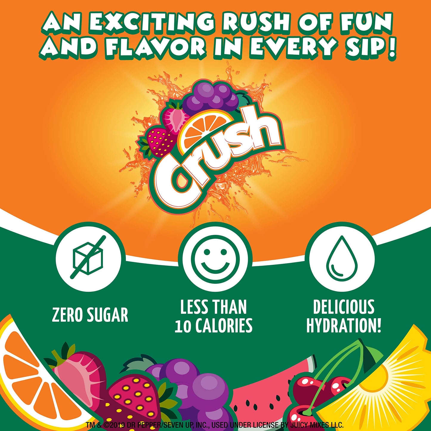 Crush, Pineapple Powder Drink Mix Sugar Free & Delicious, Makes 72 Flavored Water Beverages (Pack Of 12)