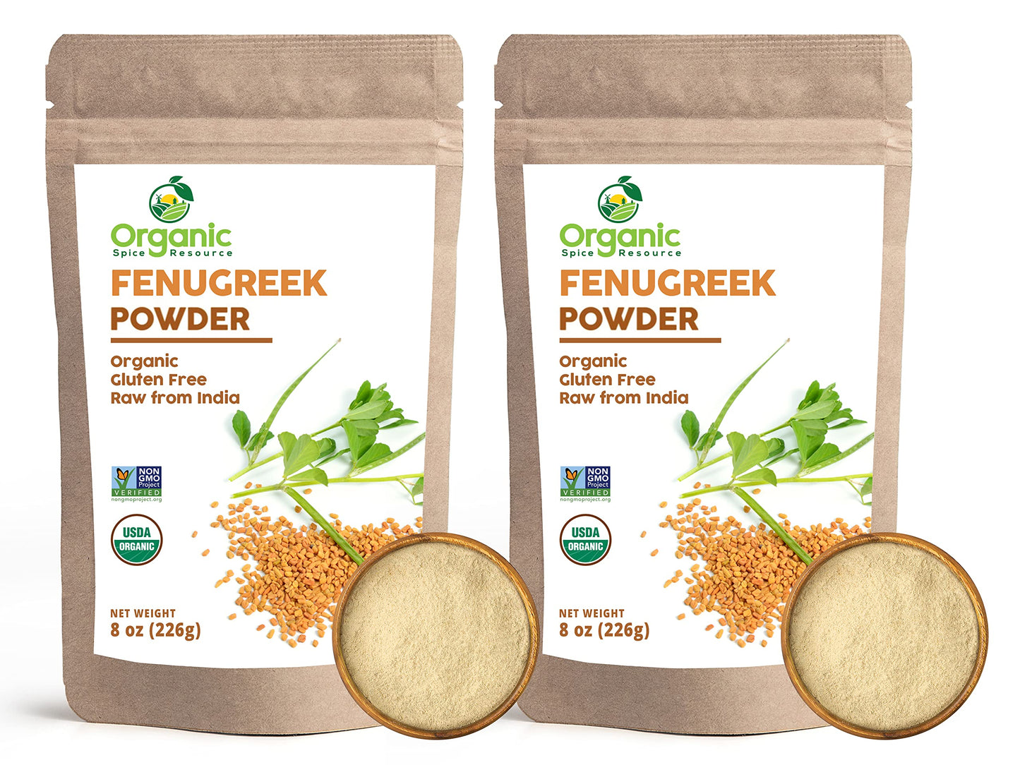 Organic Fenugreek Powder | 16 Oz - Pack Of 2 | Usda Organics And Non-Gmo Verified Project Approved | Product Of India | 100% Raw