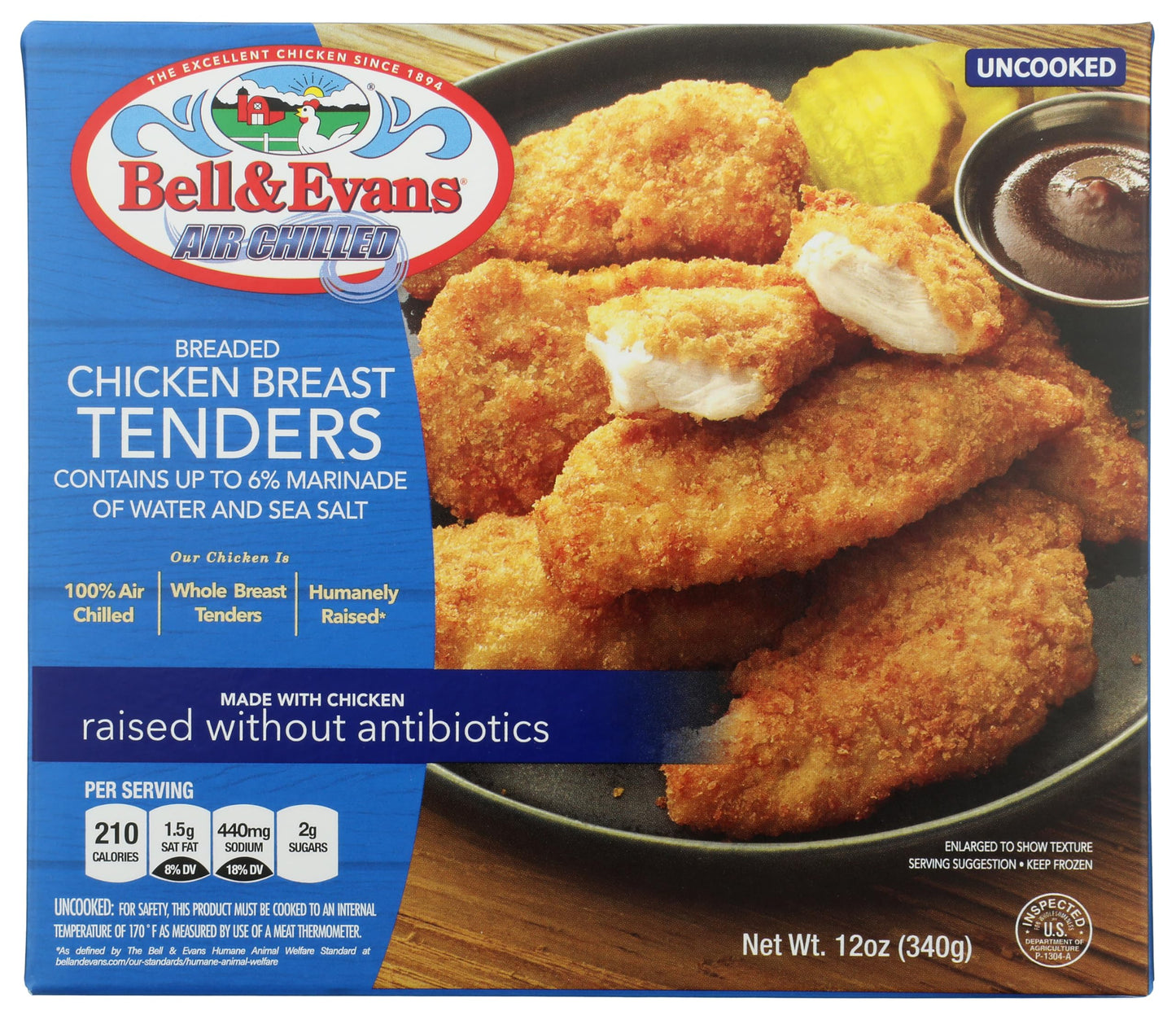 Bell & Evans, Frozen Breaded Chicken Tender (Raised without Antibiotics), 12 oz