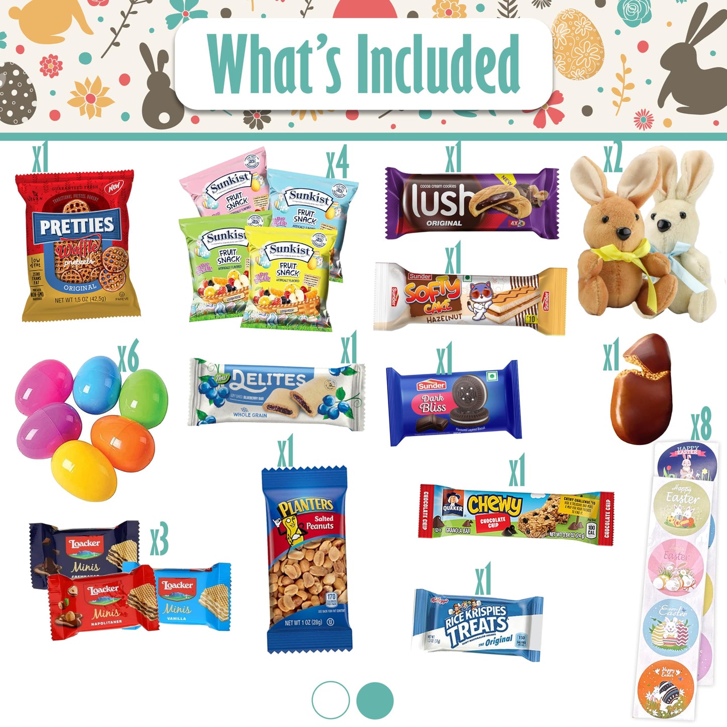 Easter Snack Yellow Tin (48 Count) Filled With Candy, Peelable Gummies,Bunny And More, Great Package For Family, Friends, Boys A