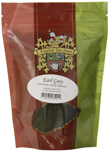 English Tea Store Loose Leaf, Organic Earl Grey Tea Pouches, 4 Ounce