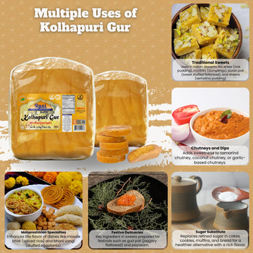 Rani Kolhapuri Gur (Jaggery) 70oz (4.4lbs) 2kg ~ Unrefined Cane Sugar, No Color added, Gluten Friendly | Vegan | NON-GMO | Koshe