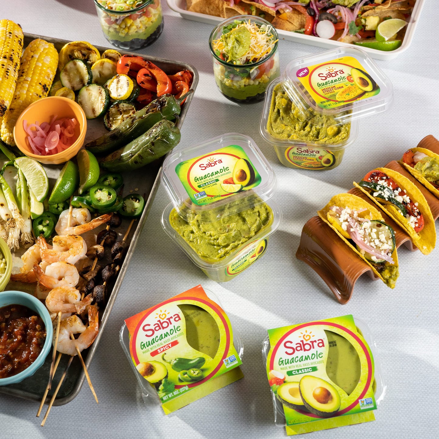 Sabra Spicy Guacamole Dip Cups for On the Go Snacks & Lunches, 2 Oz Singles (Pack of 4) - Made with Real Hass Avocado - Non-GMO,