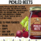 Green Jay Gourmet Fresh Classic Pickled Beets - Grandmas Original Recipe - Sweet, Tangy, And Vinegary Brine - Simple Natural Ing