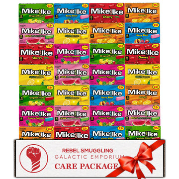 Mike And Ike Candy Bulk Variety 28 Pack Gift Basket- 7 Flavors, 4 Mini Boxes Of Each Flavor. Care Package By Rebel Smuggling Galactic Emporium.