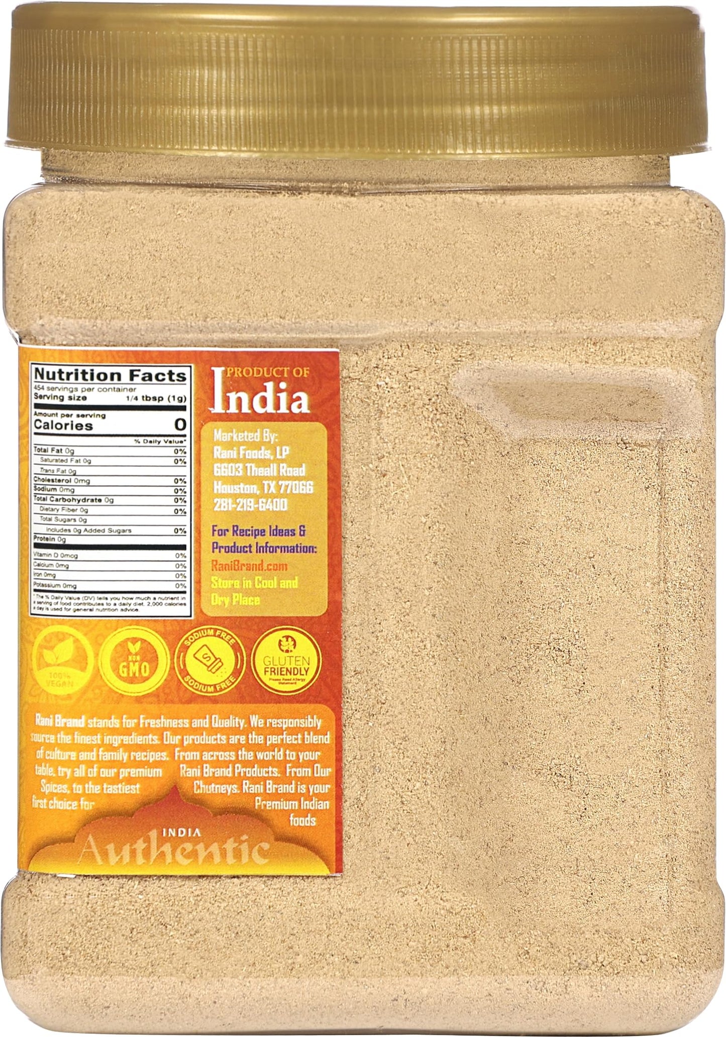 Rani Amchur (Mango) Ground Powder Spice 16oz (1lb) 454g PET Jar ~ All Natural, Indian Origin | No Color | Gluten Friendly | Vega