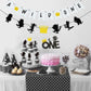 One Wild One Cake Topper And Wild Things Cupcake Topper Birthday Theme Party Decorations - 15Pcs (Gold Black)