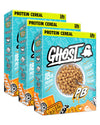 GHOST Protein Cereal, Peanut Butter Flavor (3-Pack) - Crunchy Peanut Butter Cereal Puffs - 18G Protein, Good Source of Calcium -