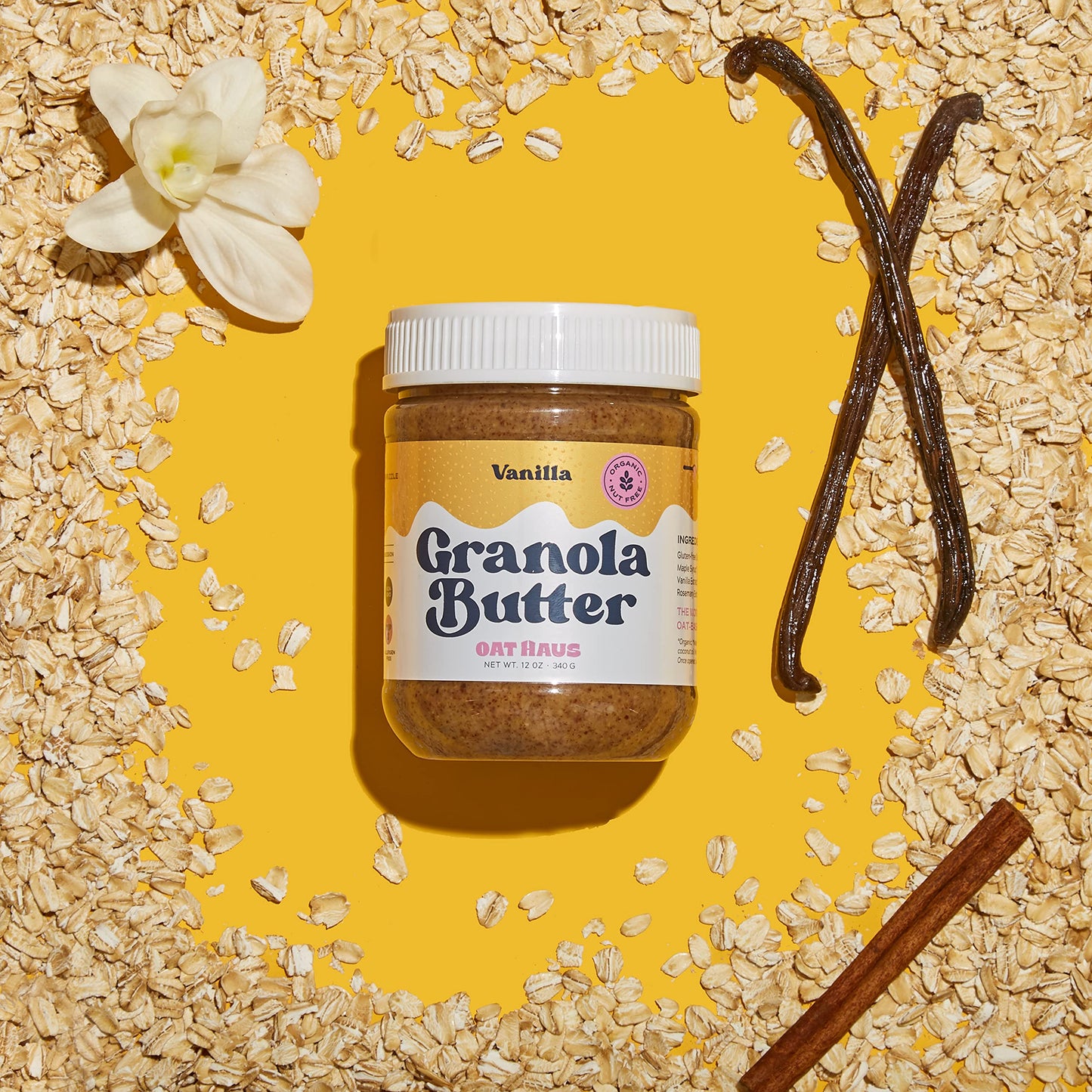Oat Haus Organic Vanilla Granola Butter | Peanut-free, Almond (Tree-Nut) Free, & School-Safe (Top 8 Allergen Free) | Sunflower S