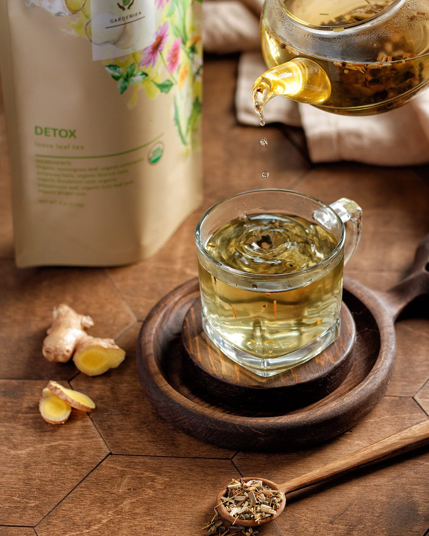 Gardenika Organic Dandelion Root Detox Tea, Herbal, Caffeine-Free, 4 oz, KSA Kosher, with Lemongrass, Peppermint, Echinacea