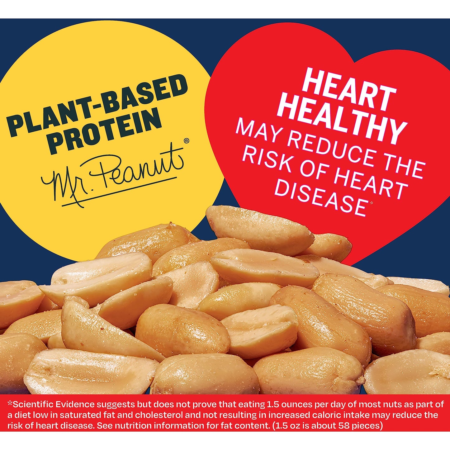 PLANTERS Salted Cocktail Peanuts, Plant-Based Protein, 16 Oz Jar (Pack of 6)