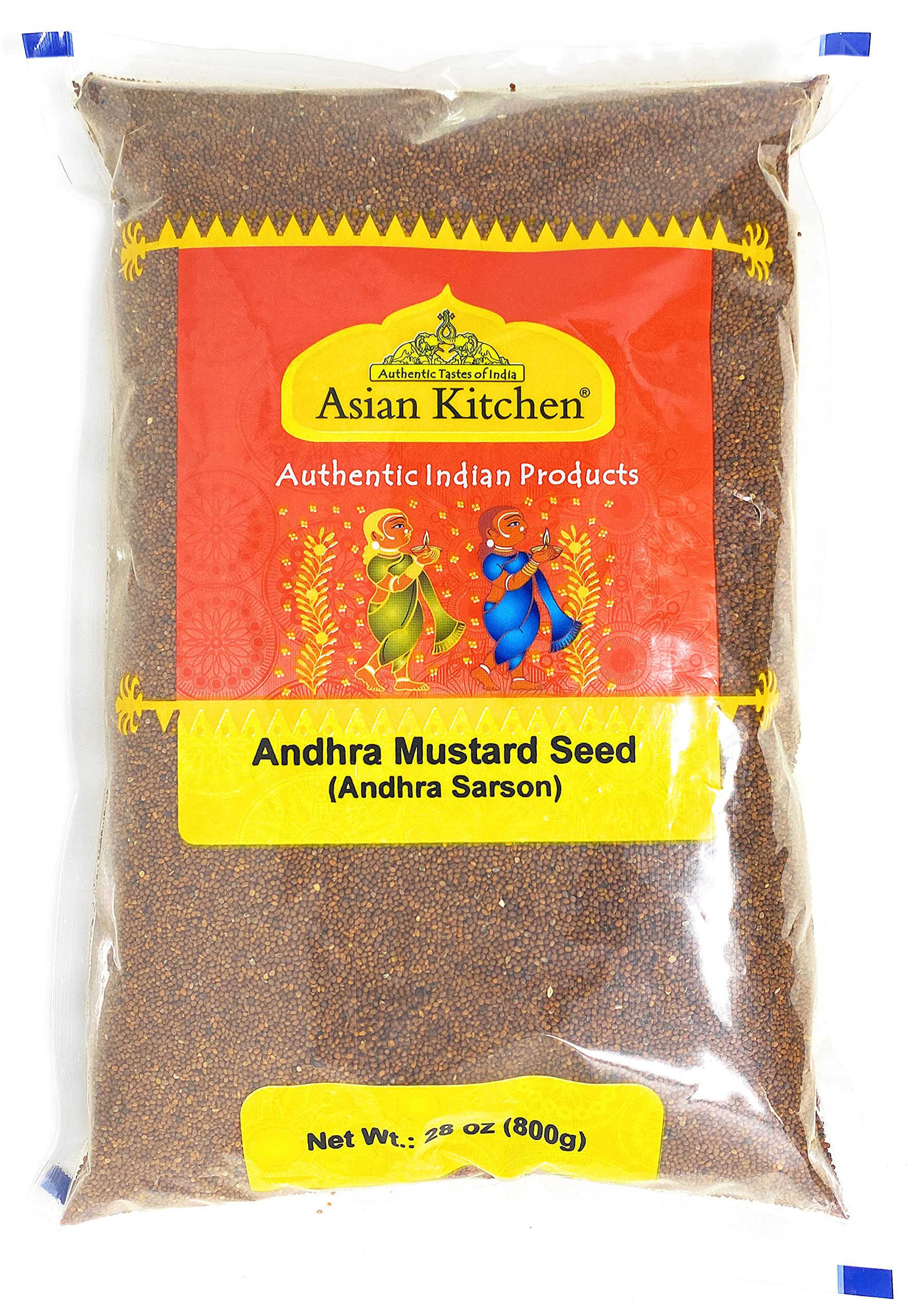 Asian Kitchen Andhra Mustard Seeds (Rai) Whole Spice (Rai Sarson) 28oz (800g) All Natural ~ Gluten Friendly | NON-GMO | Vegan | 