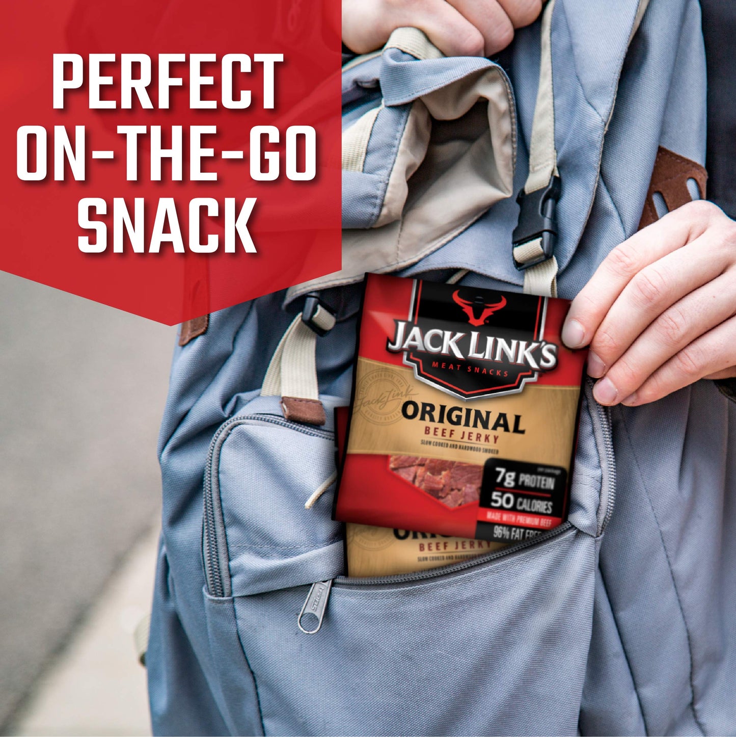 Jack Link'S Beef Jerky 5 Count Multipack, Original, 5, 0.625 Oz. Bags - Flavorful Meat Snack For Lunches, Ready To Eat - 7G Of P