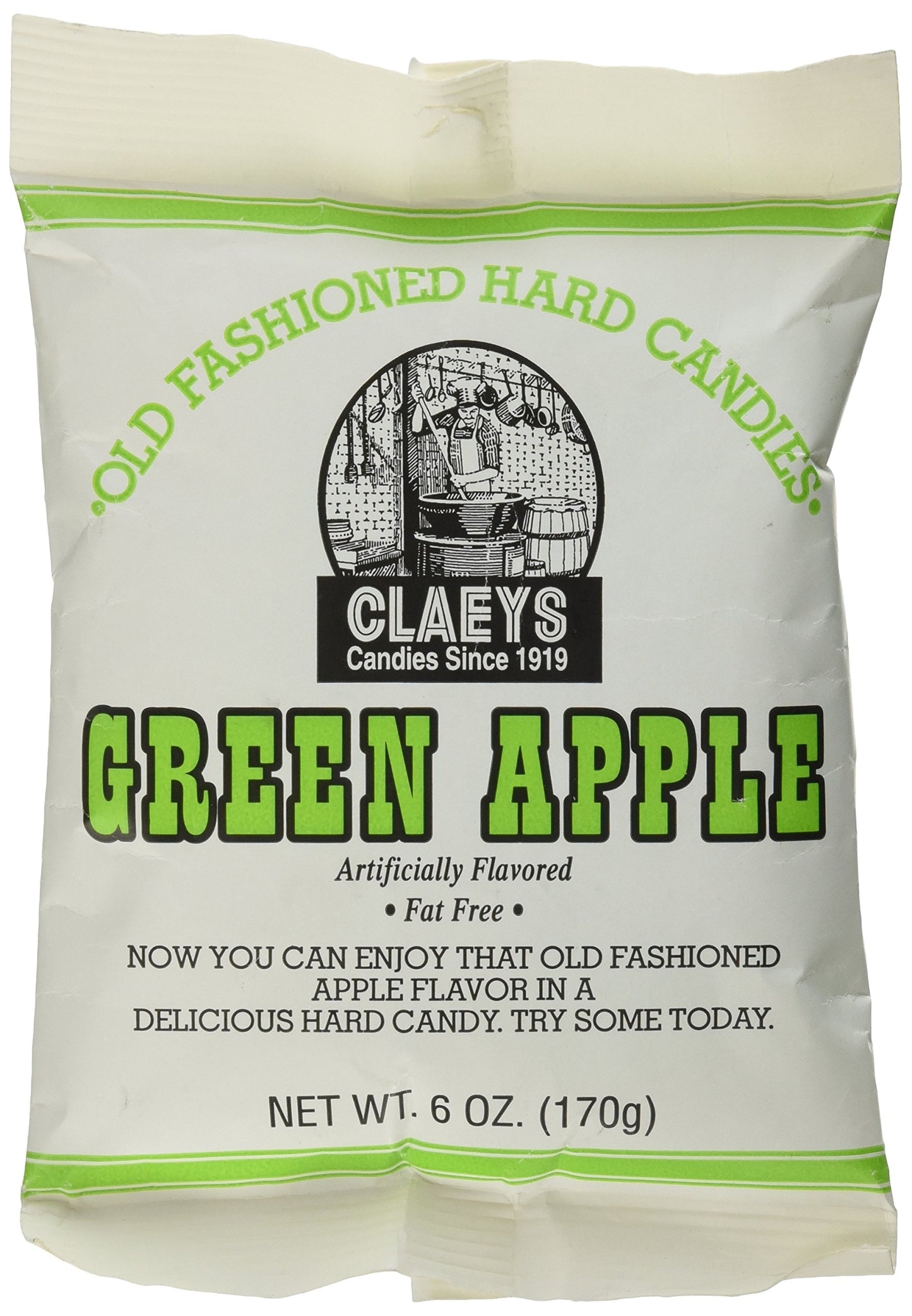 Claey'S, Old Fashioned Hard Candy Green Apple, 6 Ounce Bag
