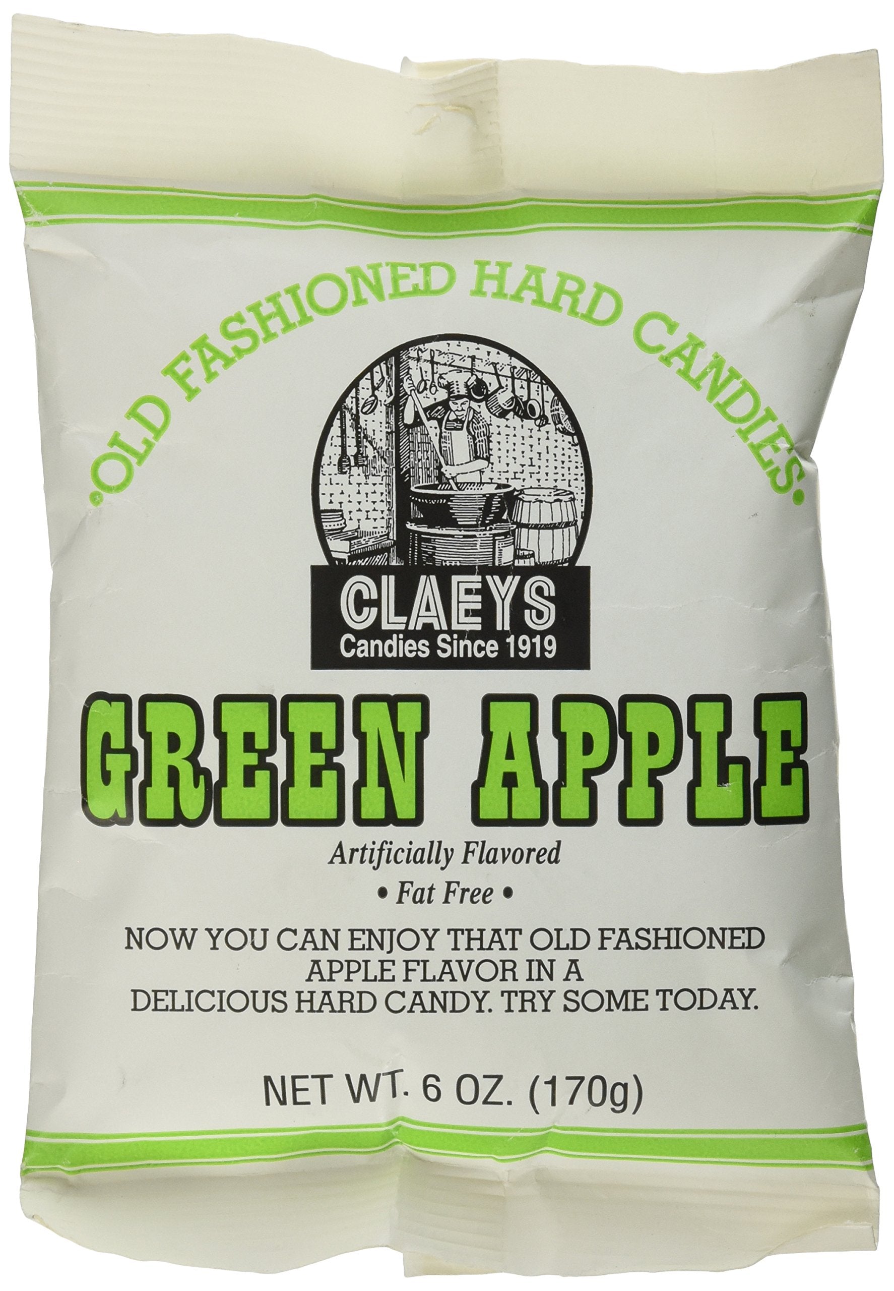 Claey'S, Old Fashioned Hard Candy Green Apple, 6 Ounce Bag