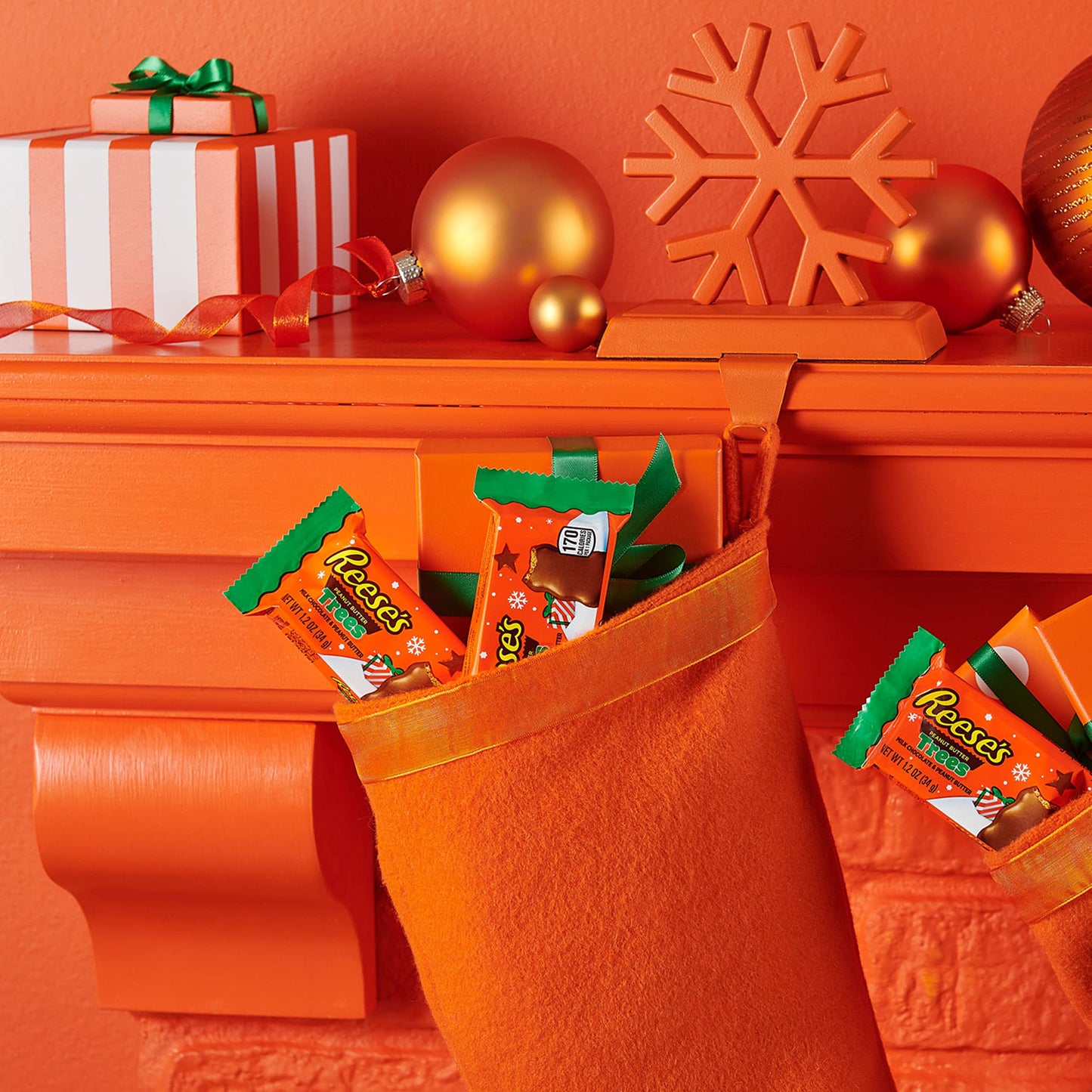REESE'S Milk Chocolate Peanut Butter Trees, 6 Count, 1.2 oz - Perfect Holiday Stocking Stuffer Candy Packs