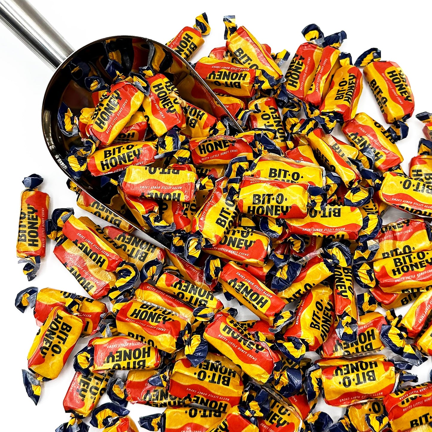Bit-O-Honey Candy - 1 Lb Bulk Bag - Individually Wrapped Retro Candy - Real Honey And Almond Taffy (Approx 65 Pieces)