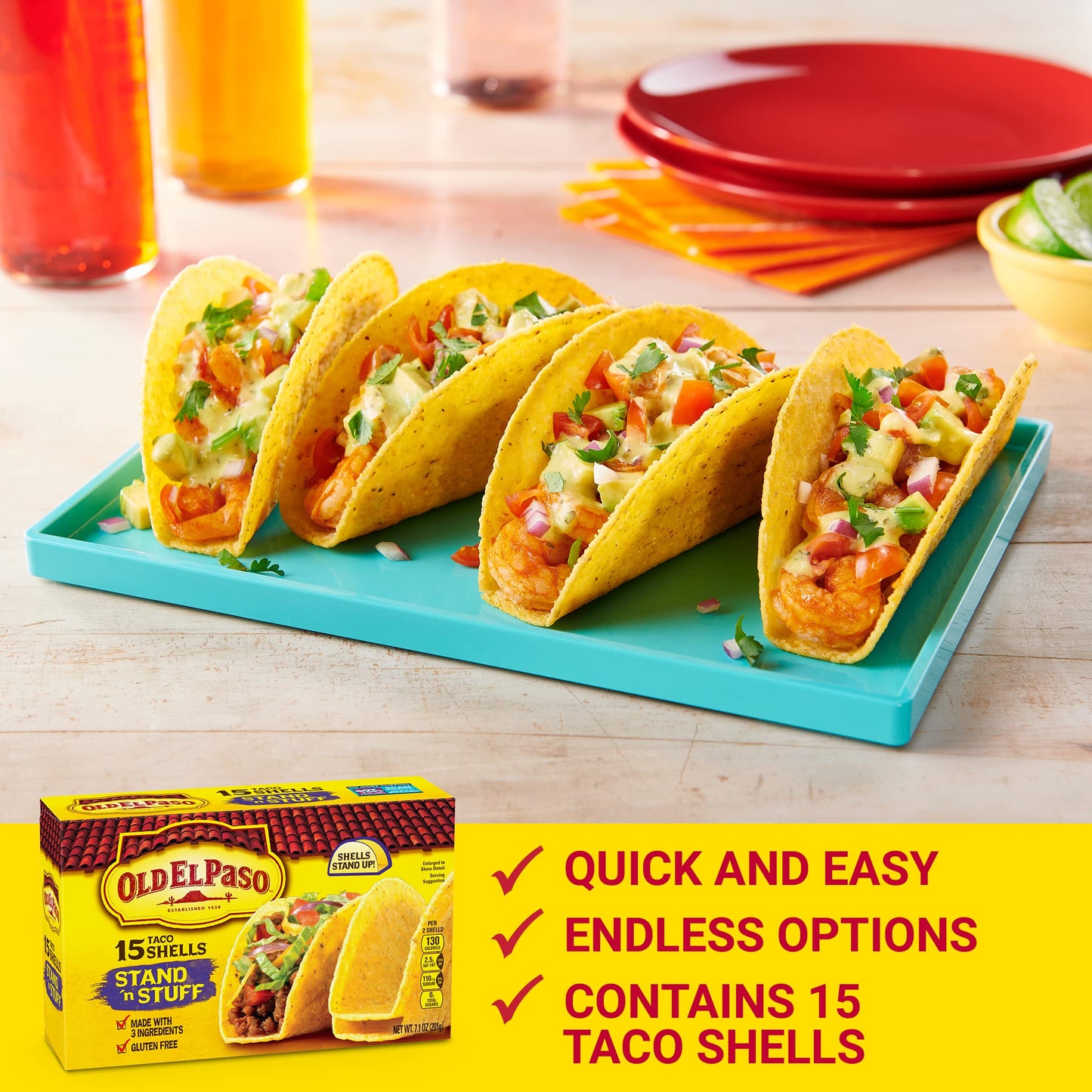 Old El Paso Stand 'N Stuff Shells, 15 Ct, 7.1 Oz (Pack Of 6)