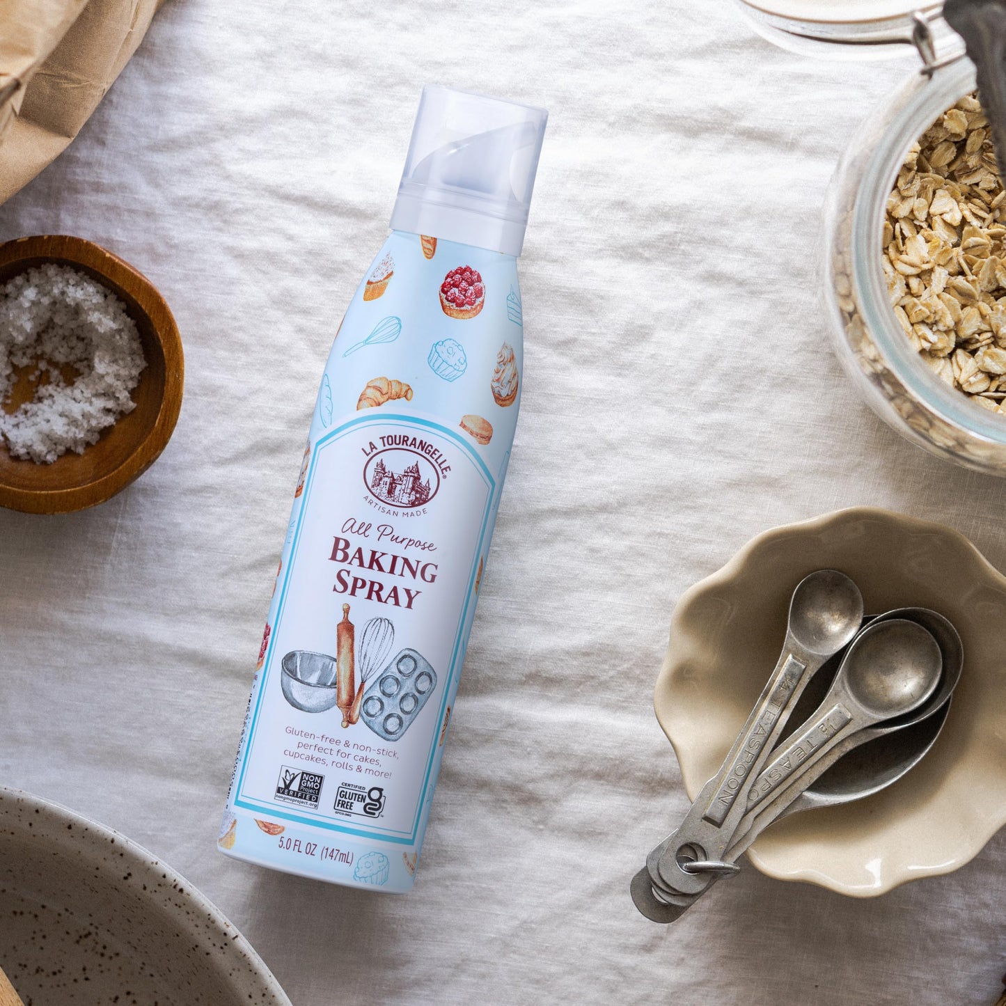 La Tourangelle, All Purpose Baking Spray, Gluten-Free, Non-Stick, Chemical Free And Propellant Free, Expeller-Pressed Cooking Sp