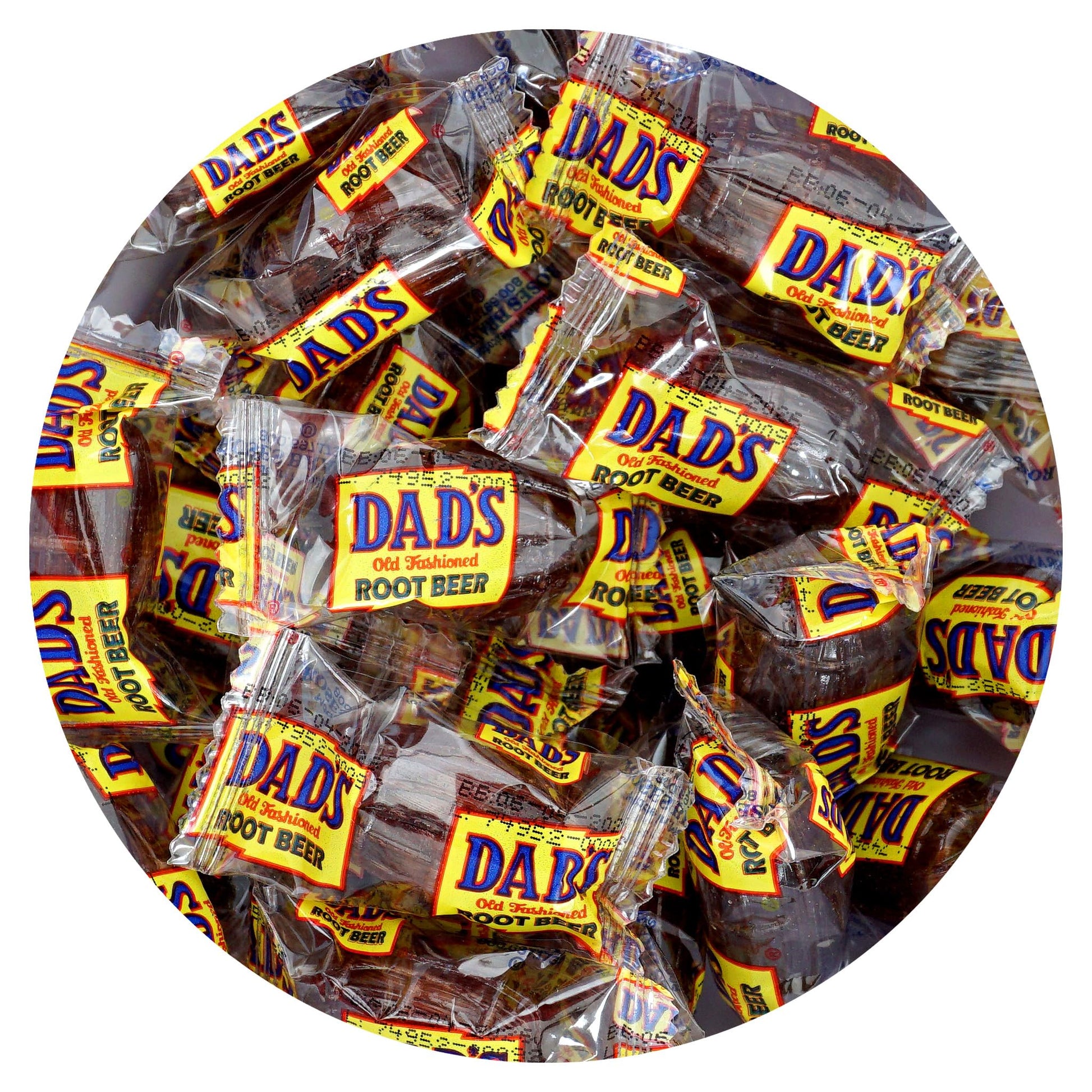 The Hampton Candy Company Dads Root Beer Barrels Hard Candy, 1lb Bulk Bag, Approximately 50 Pieces