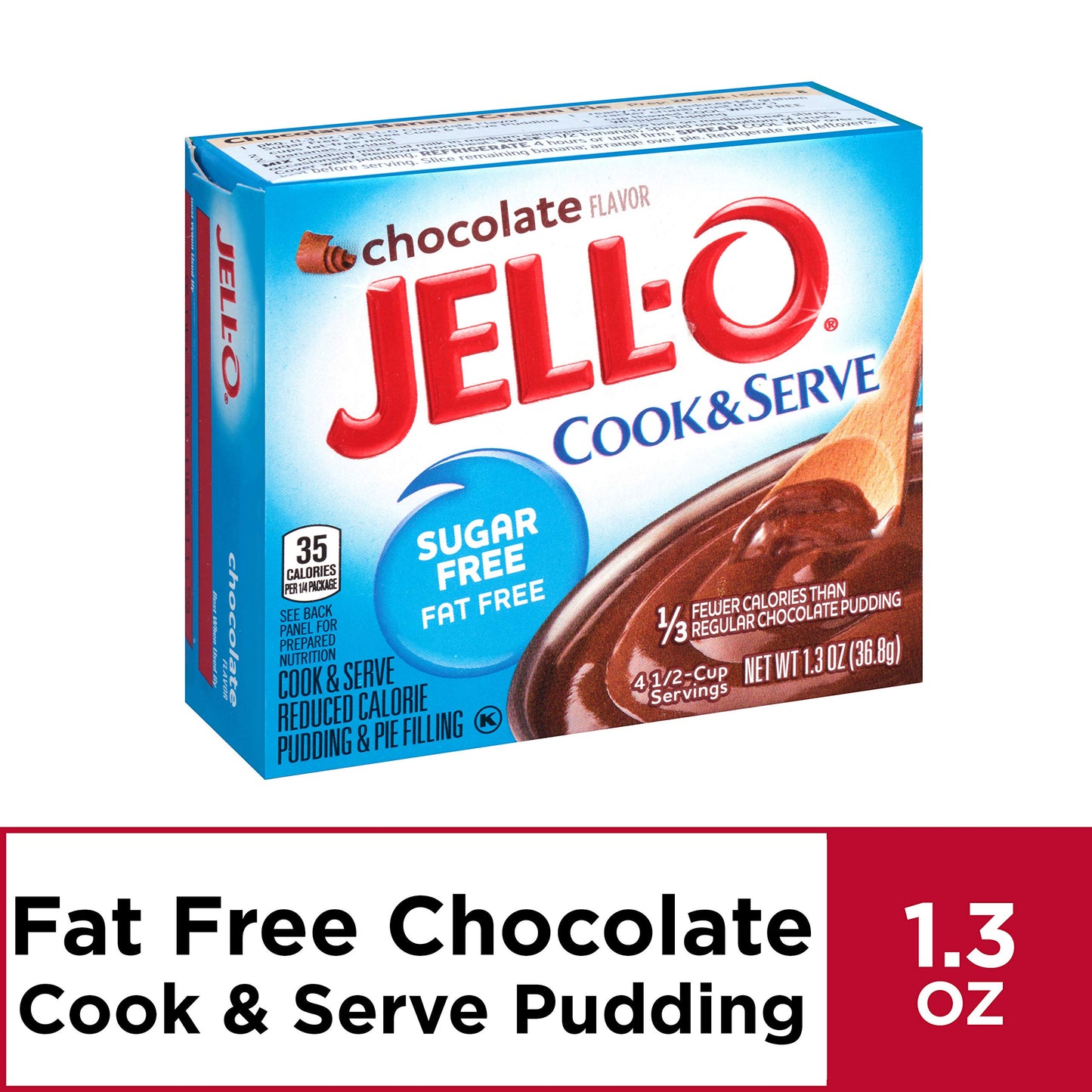 Jell-O Cook & Serve Chocolate Sugar-Free Fat Free Pudding & Pie Filling (7.8 oz Boxes, Pack of 6)