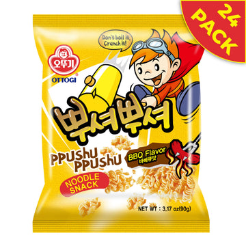 OTTOGI PPUSHU PPUSHU Crush to Eat Noodle Snack - BBQ Flavor(90g) - 24 Pack