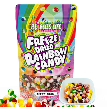 Freeze Dried Skittles 1 Pound Bag (16Oz) Big Boy Freeze Dried Candy Perfectly Crunchy Rainbow Candy Freeze Dry Food Sour Skittle