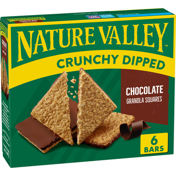 Nature Valley Crunchy Dipped Granola Squares, Oats And Chocolate, 6 Ct, 4.68 Oz
