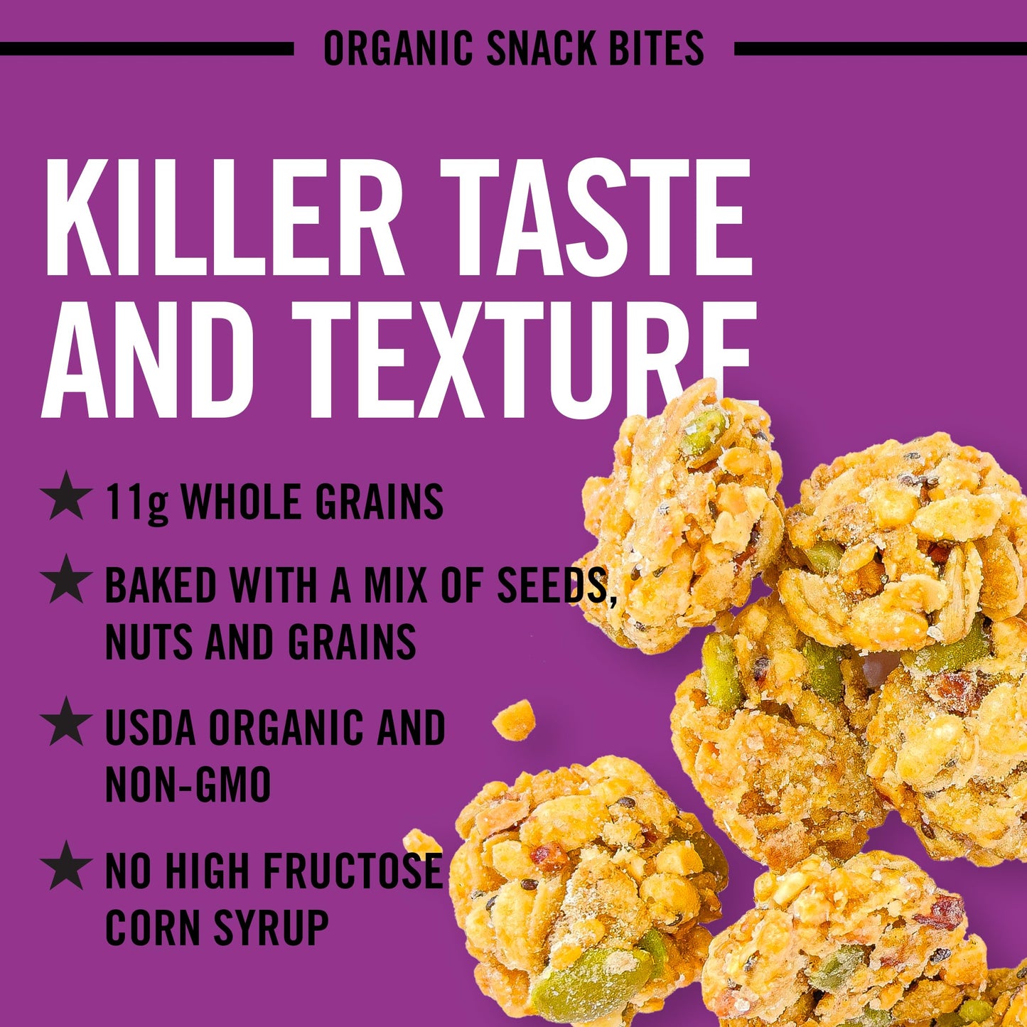 Daves Killer Bread Toasted Garlic Organic Snack Bites, Garlic Organic Snacks, 7.2 oz
