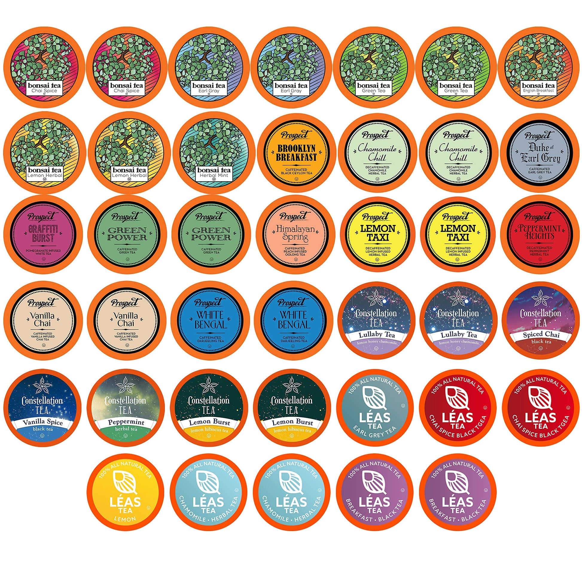 Two Rivers Assorted Tea Sampler for Keurig K-Cup Brewers, 40 Count, Assorted Variety