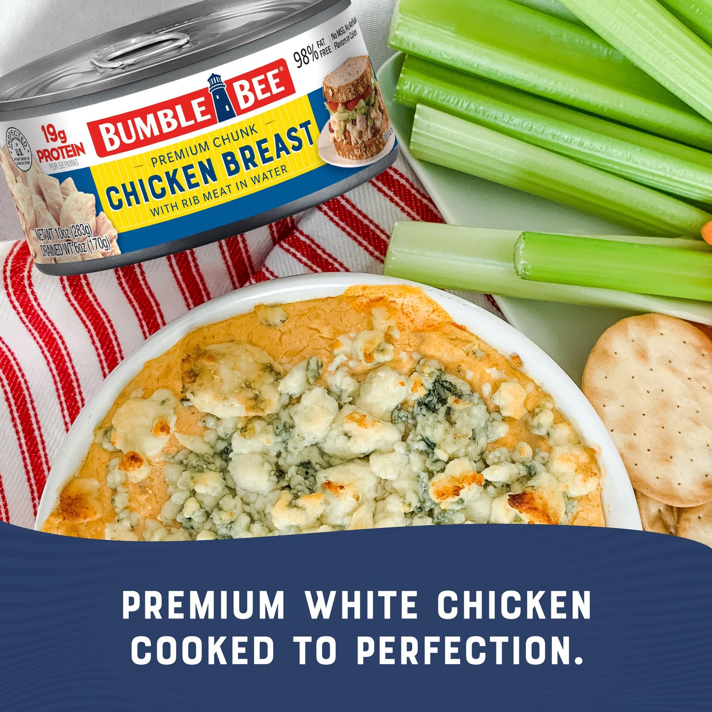 Bumble Bee Premium Chicken Breast, Chunk in Water, 10 oz Can, Pack of 12, 19g Protein, Gluten Free, Keto Friendly