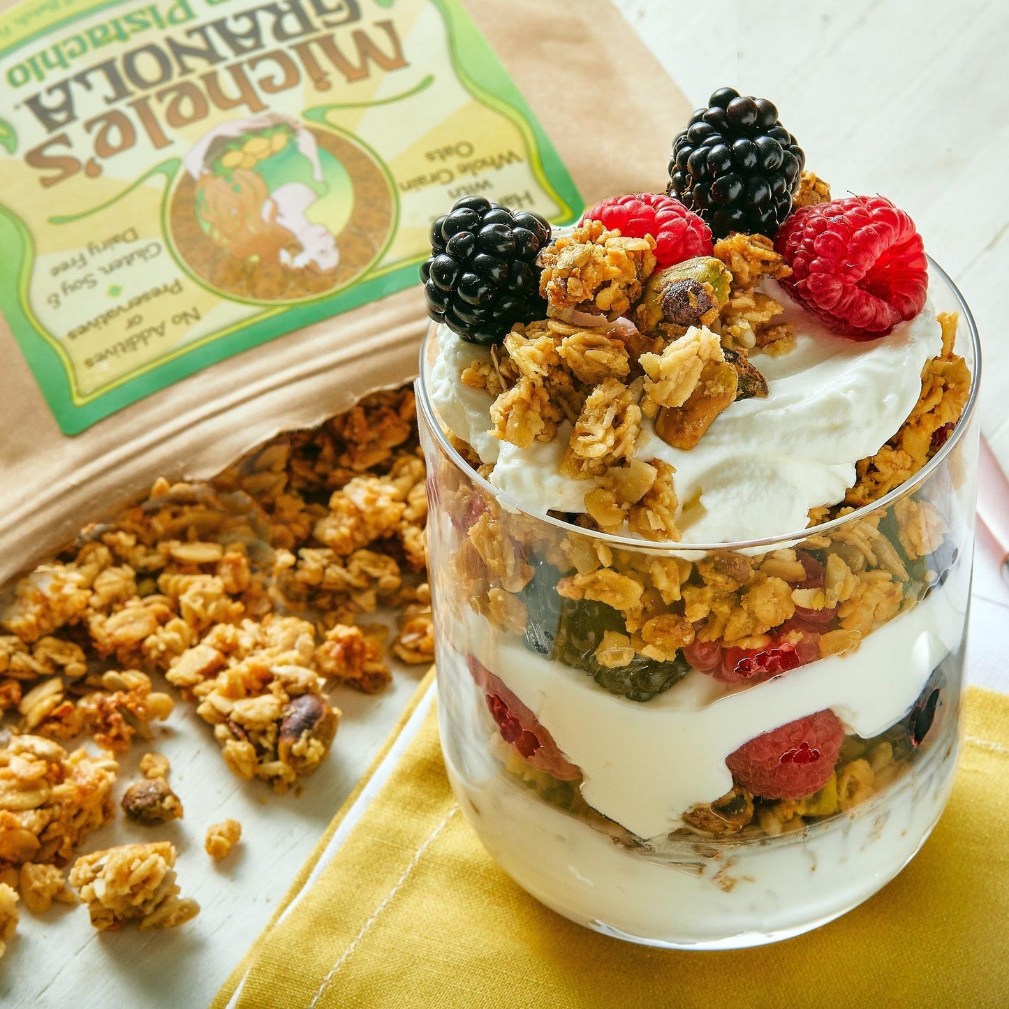 Micheles Granola - Lemon Pistachio - Handmade Non-GMO Whole Grain Oats - Free of Gluten, Soy, Wheat, & Dairy