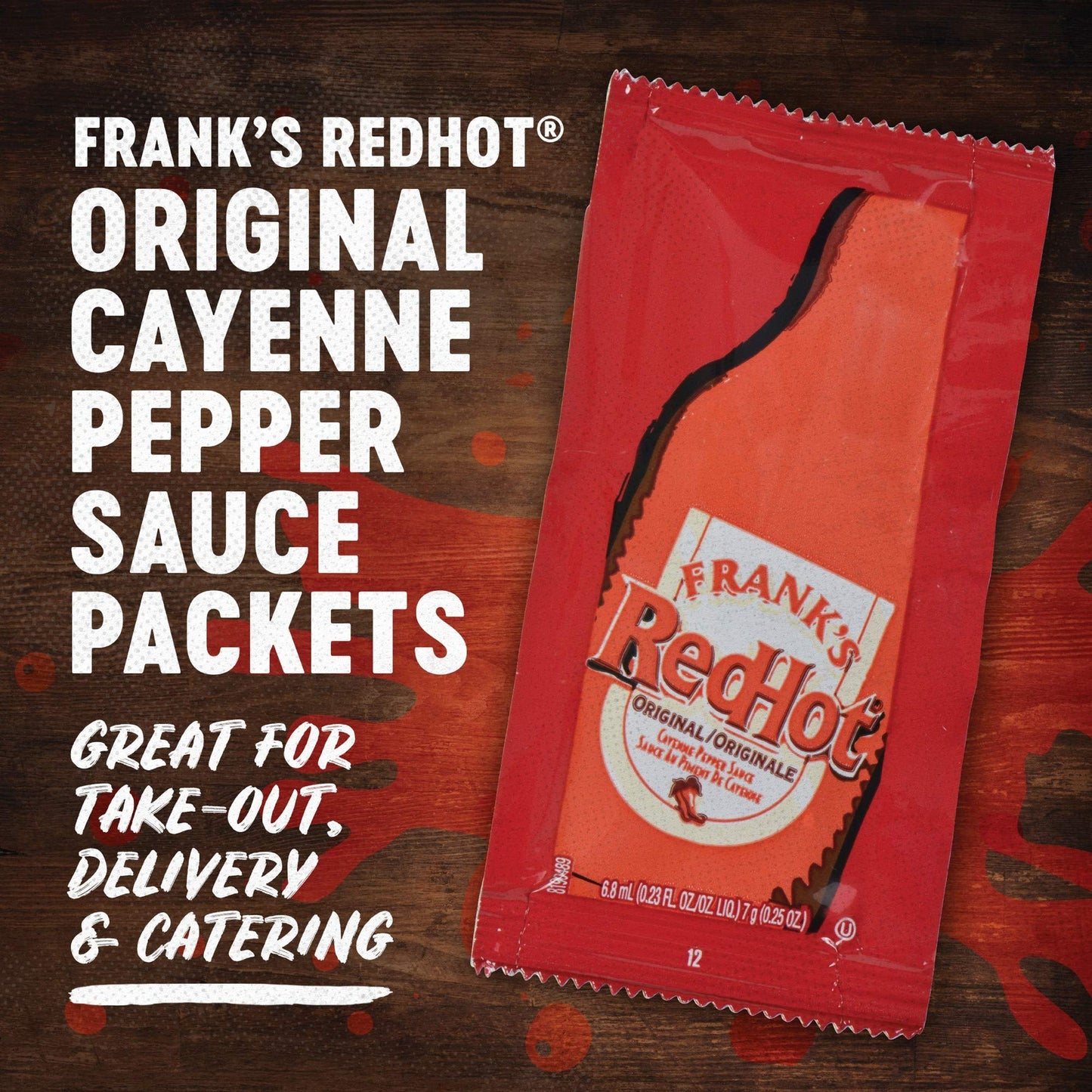 Frank'S Redhot Original Cayenne Pepper Sauce Packets, 200 Count - One 200 Count Package Of Frank'S Hot Sauce Packets, Perfect Si